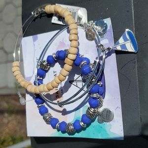 Alex and Ani Sailboat ⛵ Silvertone 3-Bracelet Gift Set